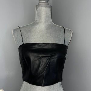Zara Faux Leather Crop Top